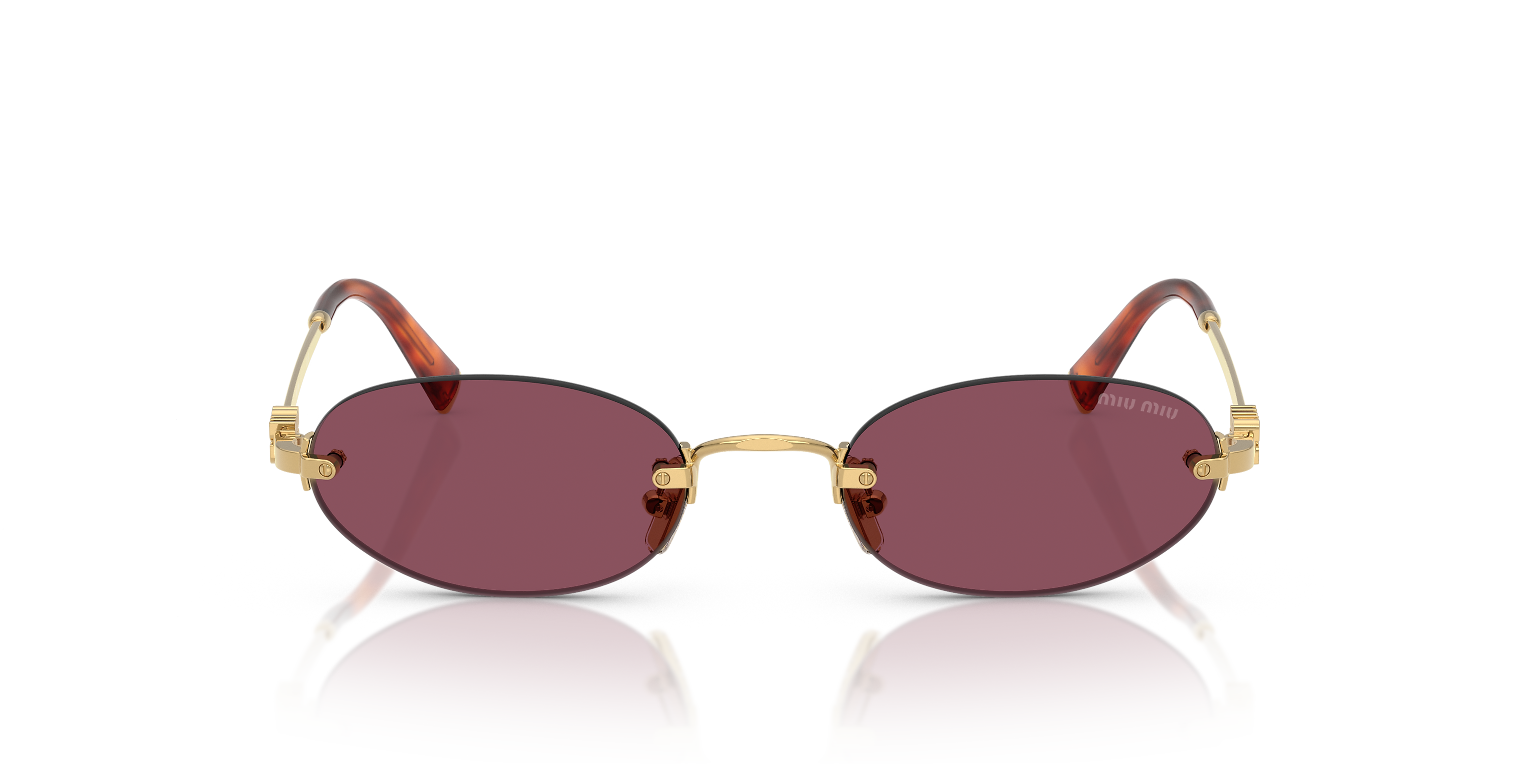 New Miu Miu MU A54S Sunglasses Oval Purple Gold MUA54S 5AK20I Miu Miu Women Sunglasses Oval MUA54S 5AK20I NEW AUTHENTIC main image 2