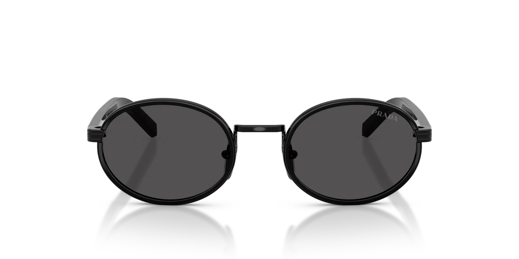 Prada Women Sunglasses Black Grey Oval PRB56S AAV08Z NEW AUTHENTIC PRADA Black Oval Sunglasses for Women for sale | eBay main image 3