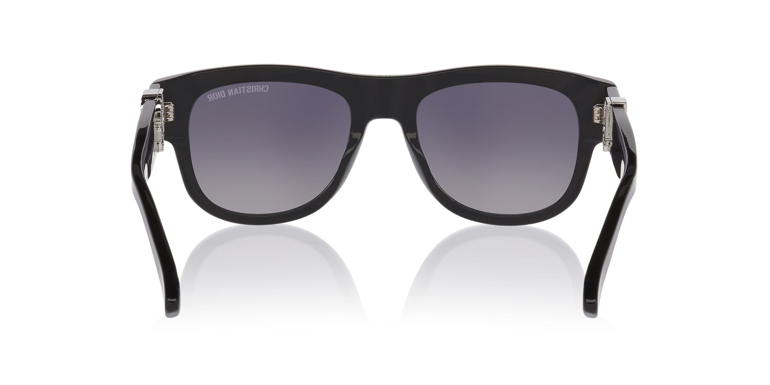 Occhiali Da Sole Geometrico Nero con Lenti Grigio Sfumato