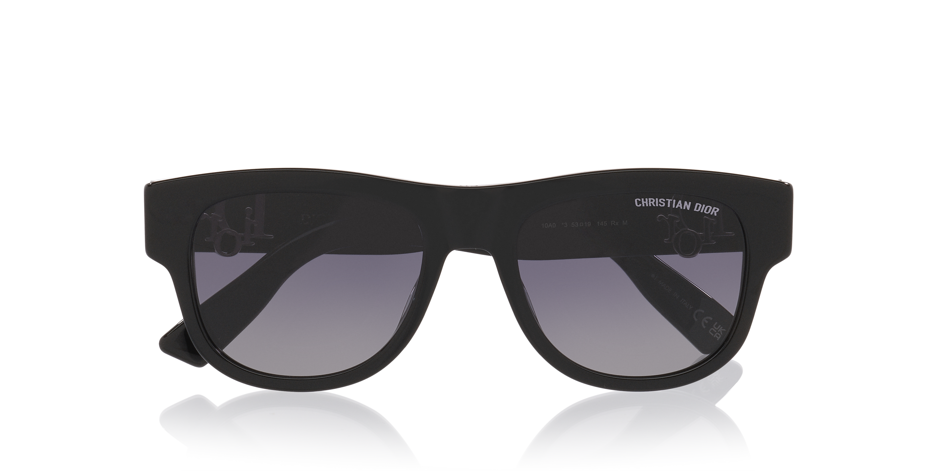 Occhiali Da Sole Geometrico Nero con Lenti Grigio Sfumato