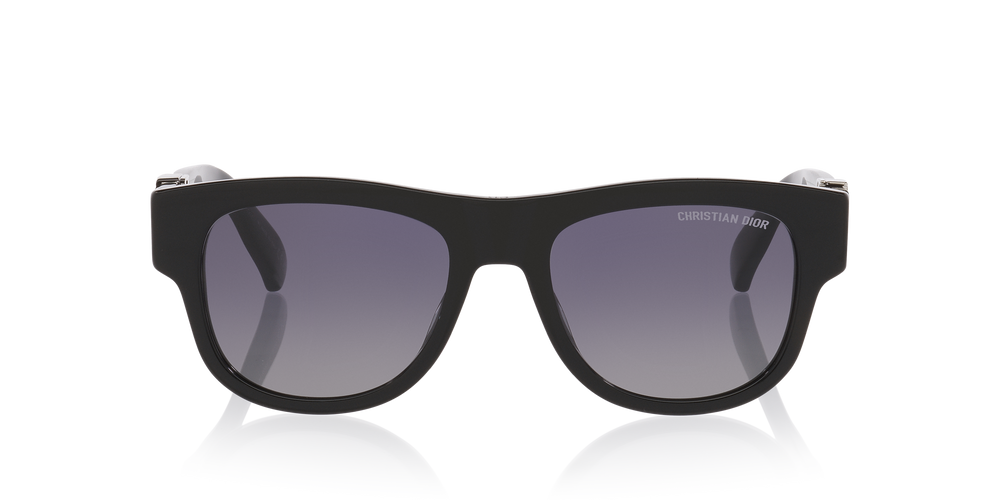 Occhiali Da Sole Geometrico Nero con Lenti Grigio Sfumato