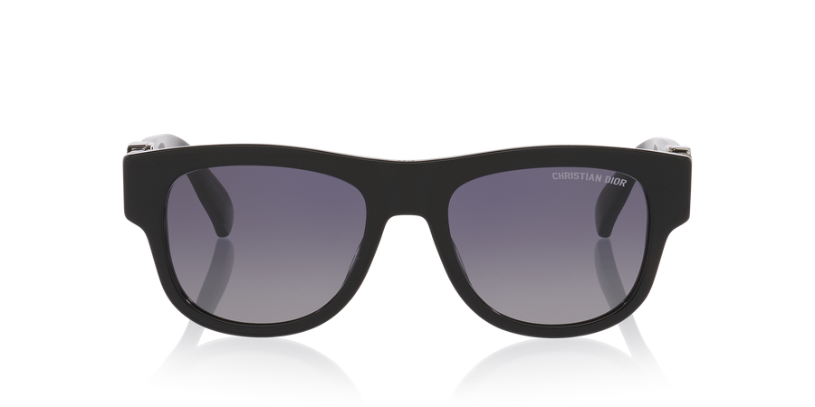 Occhiali Da Sole Geometrico Nero con Lenti Grigio Sfumato
