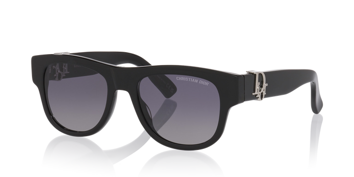 Occhiali Da Sole Geometrico Nero con Lenti Grigio Sfumato