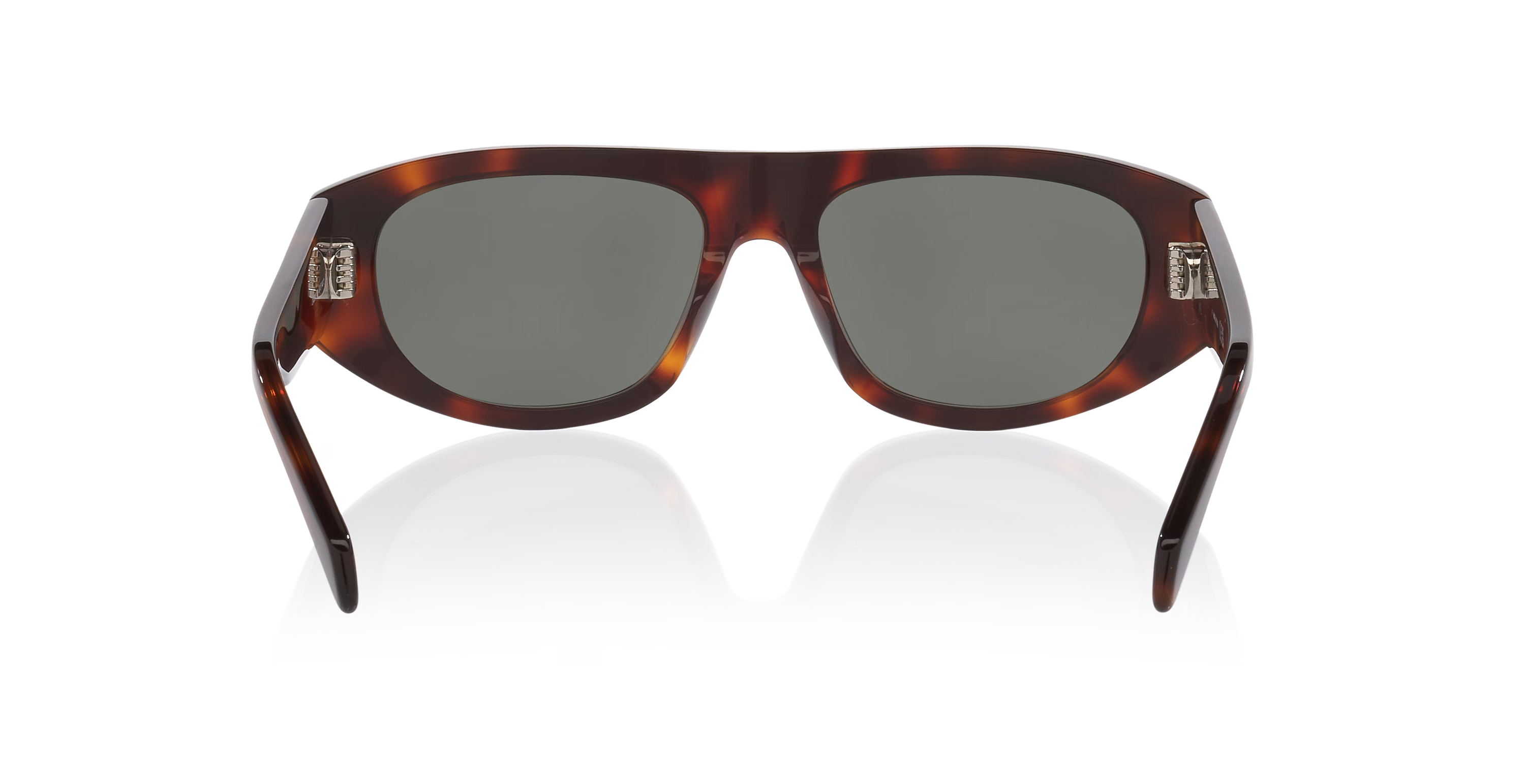 Geometric Havana Sunglasses with Green Lenses
