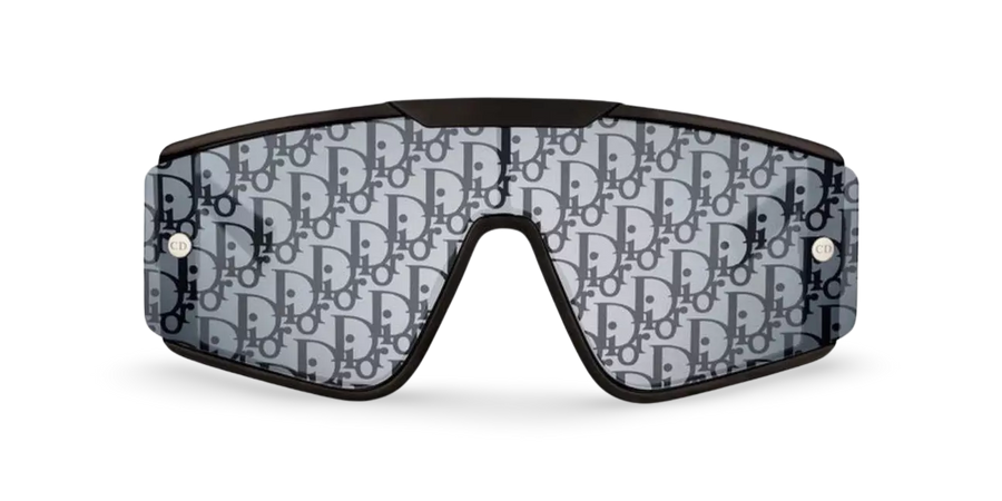 Schwarze Masken-Sonnenbrille mit austauschbaren Gläsern