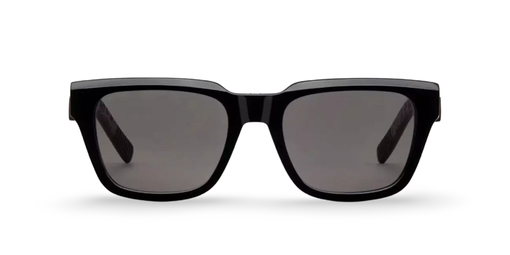 Schwarze rechteckige Sonnenbrille