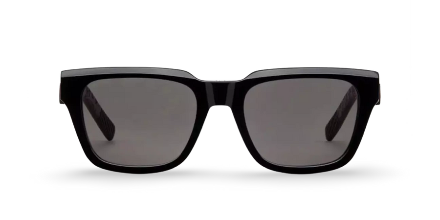 Schwarze rechteckige Sonnenbrille
