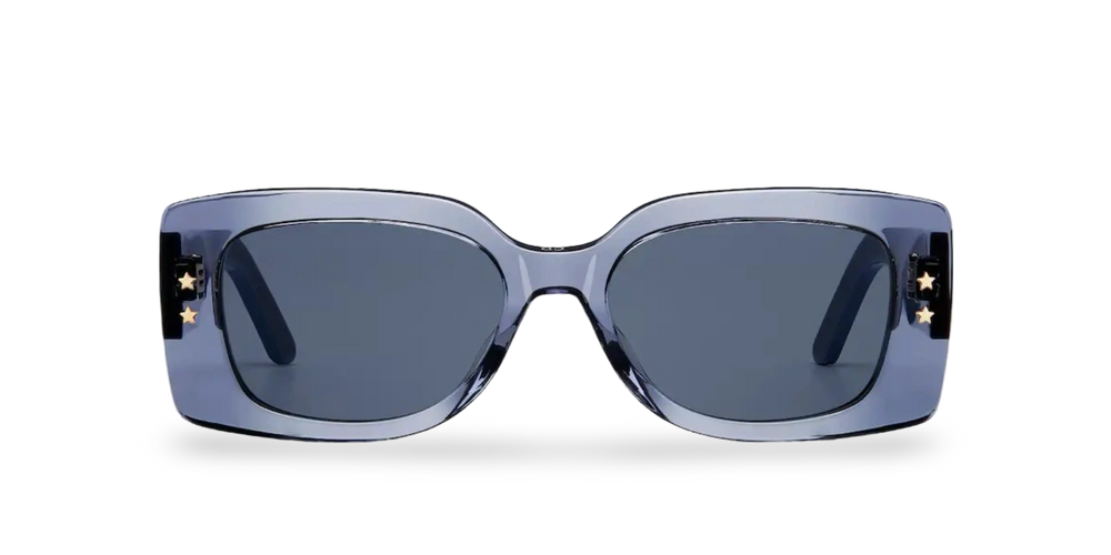 Transparente blaue rechteckige Sonnenbrille