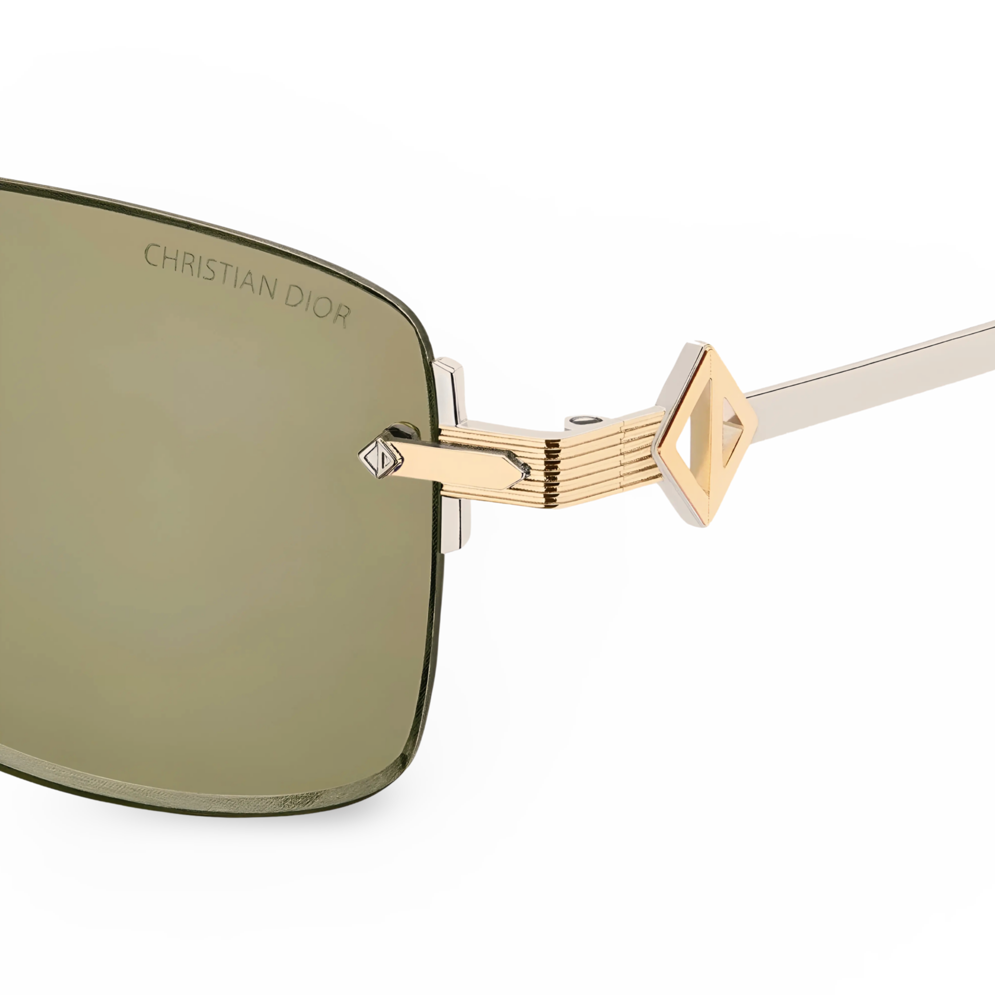 Gold auf Silber Rechteckige Sonnenbrille mit gelben Gläsern