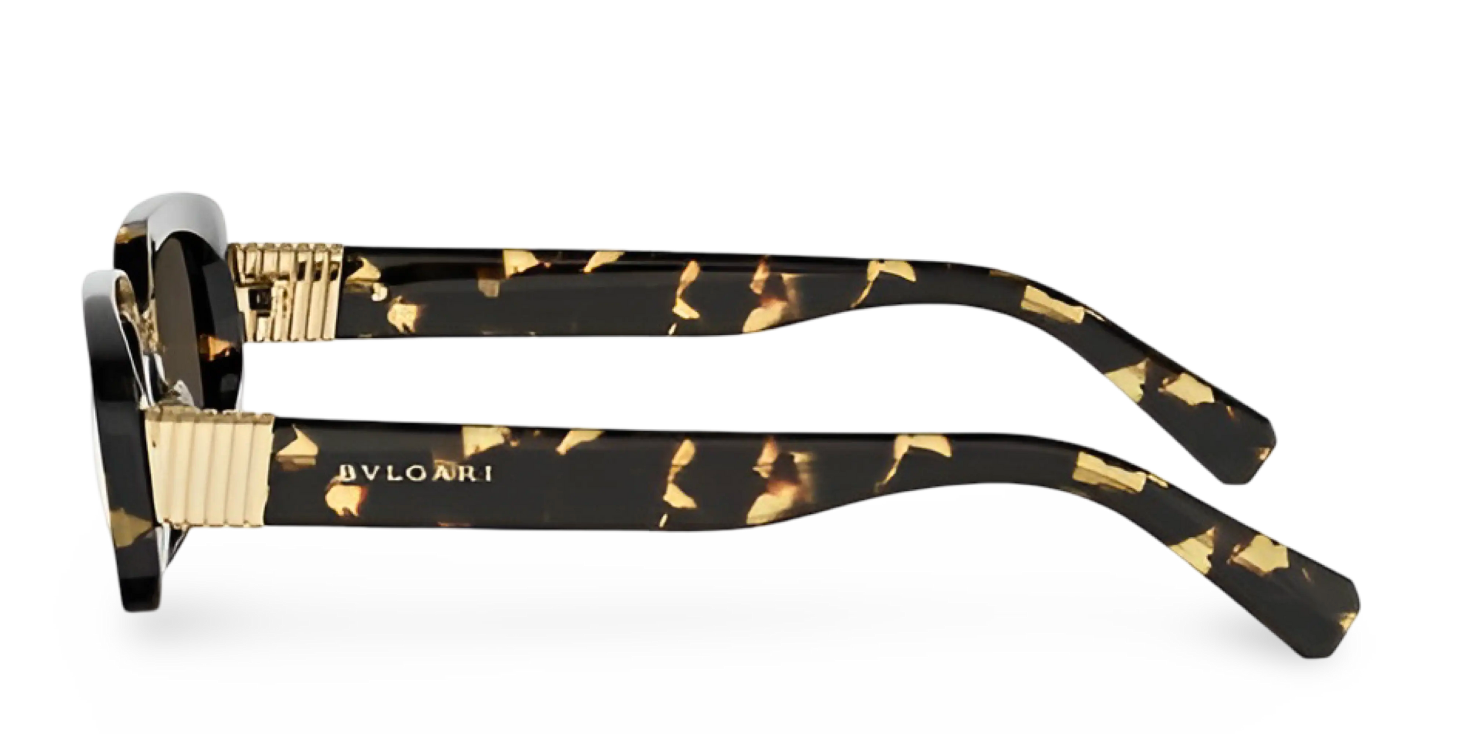Rechteckige Havana-Sonnenbrille mit braunen Gläsern