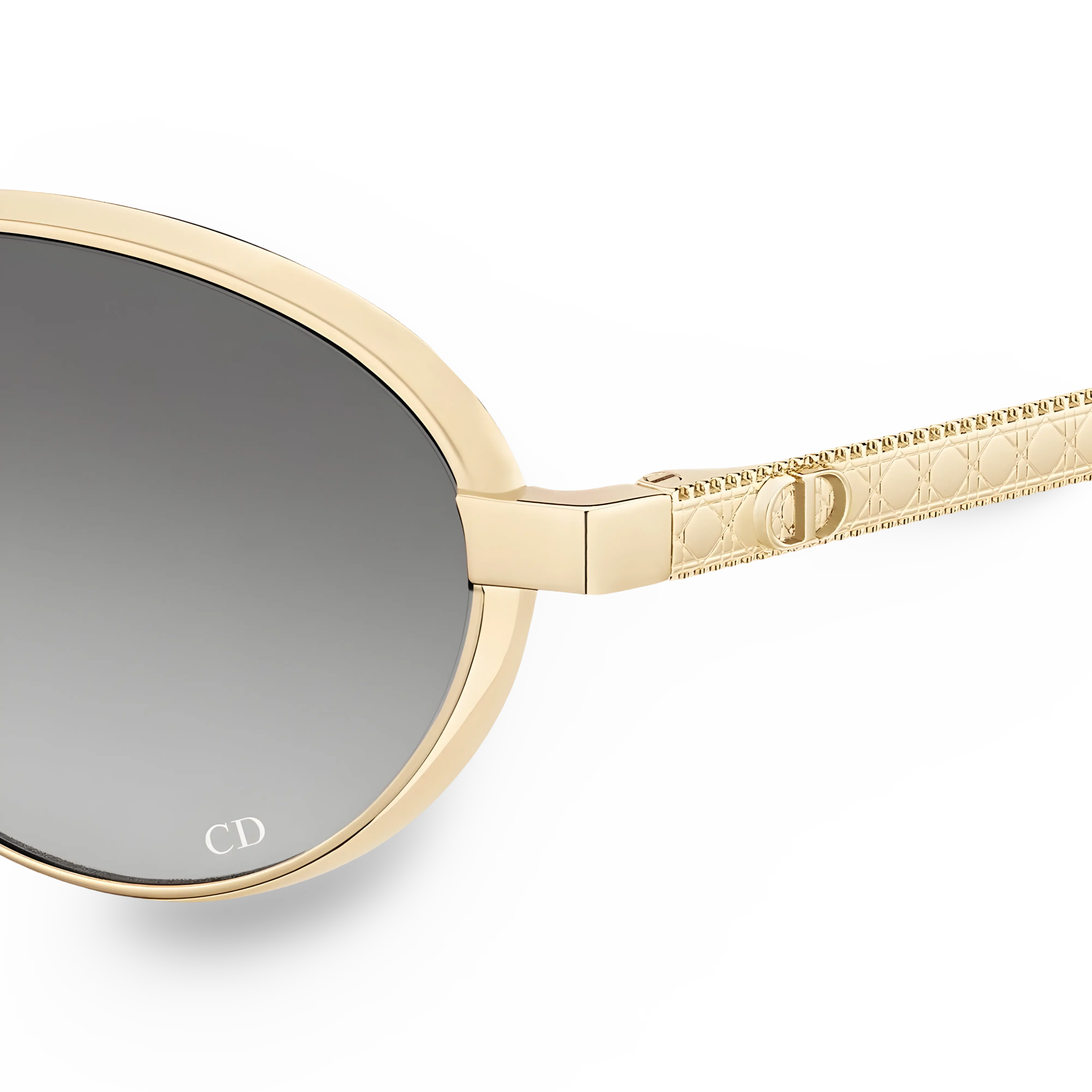 Occhiali Da Sole Ovali Oro con Lenti Sfumate Grigie