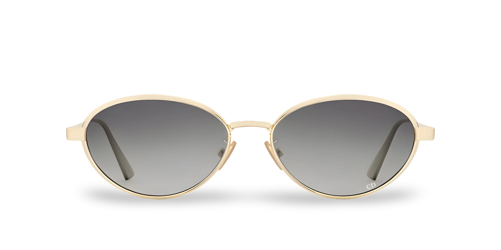 Gold Oval Sunglasses with Gray Gradient Lenses