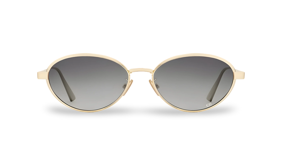 Gold Oval Sunglasses with Gray Gradient Lenses