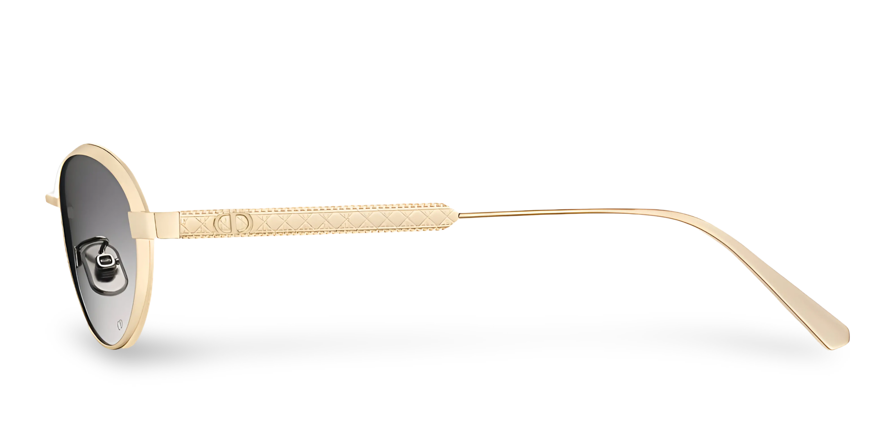 Occhiali Da Sole Ovali Oro con Lenti Sfumate Grigie