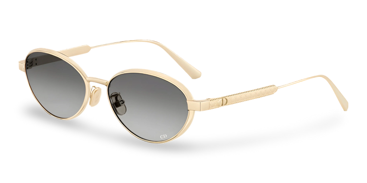 Gold Oval Sunglasses with Gray Gradient Lenses
