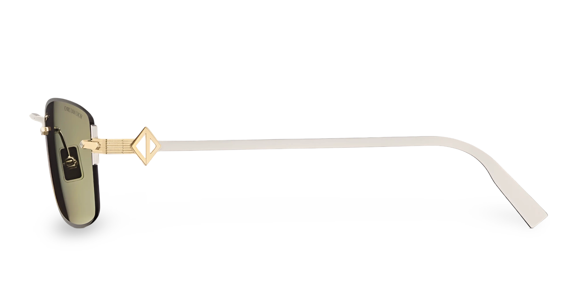 Gold auf Silber Rechteckige Sonnenbrille mit gelben Gläsern