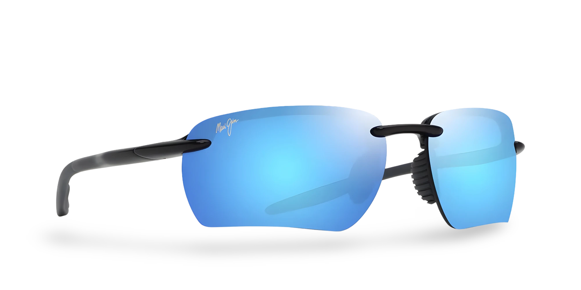 maui sports sonnenbrillen Maui Jim Ho'okipa Ultra G – Polarisierte Herren-Sonnenbrille, rechteckig, glänzend Schwarz, Hawaii-Blaugläser | SunglassUp – SunglassUp