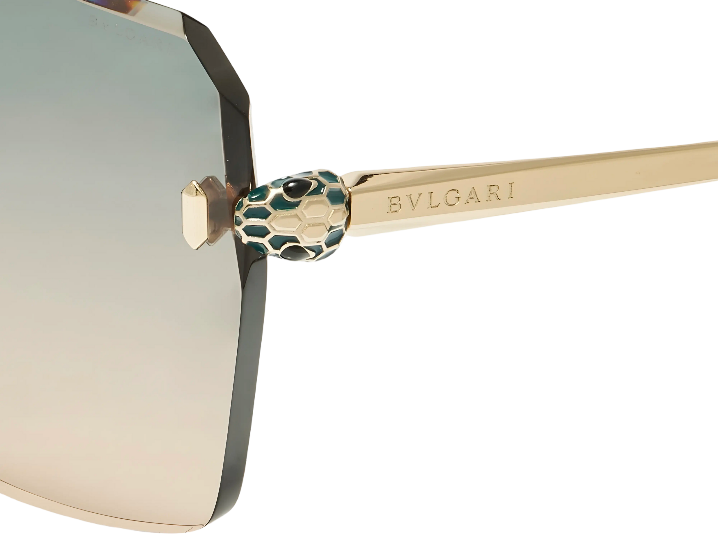 Occhiali Da Sole Geometrico Oro con Lenti Verdi