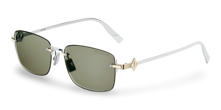 Khakifarbene rechteckige Sonnenbrille