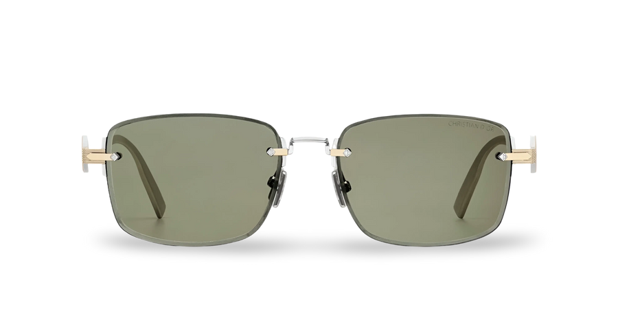 Khakifarbene rechteckige Sonnenbrille