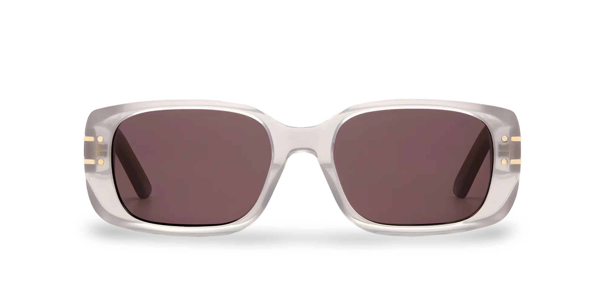 Occhiali Da Sole Rettangolari Beige Trasparente