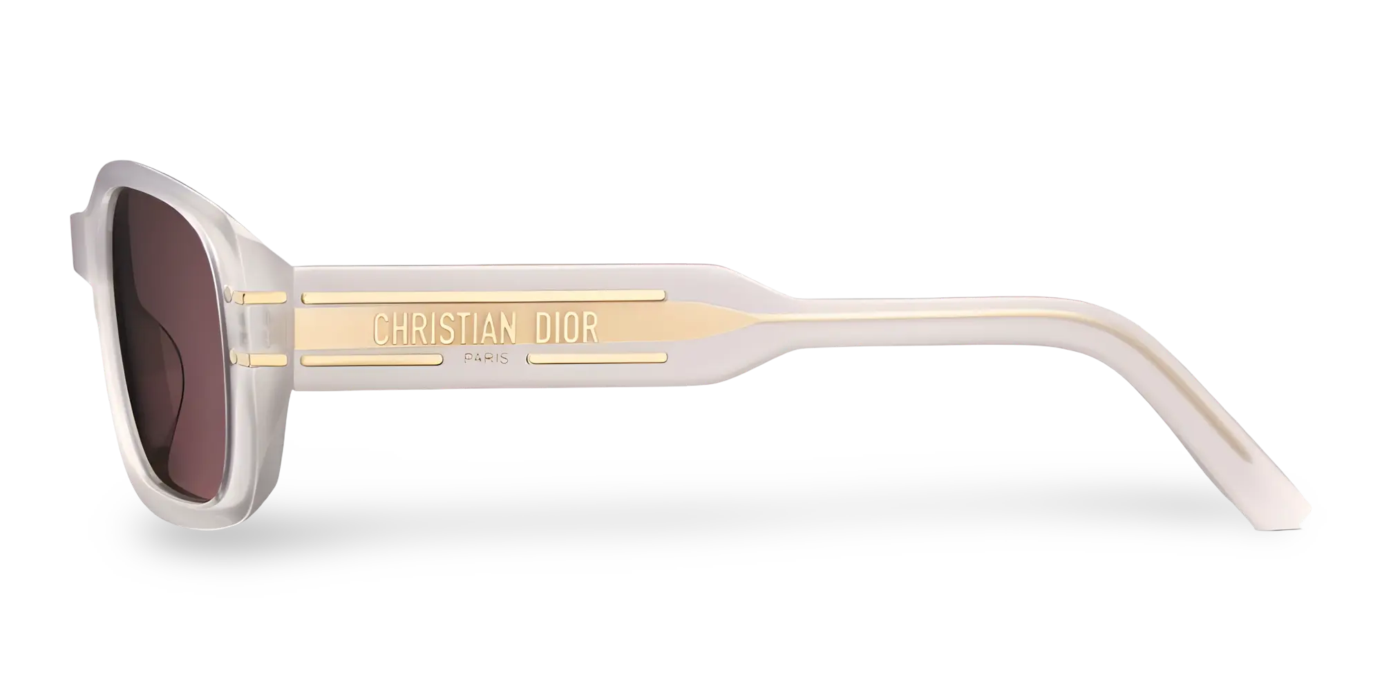 Occhiali Da Sole Rettangolari Beige Trasparente