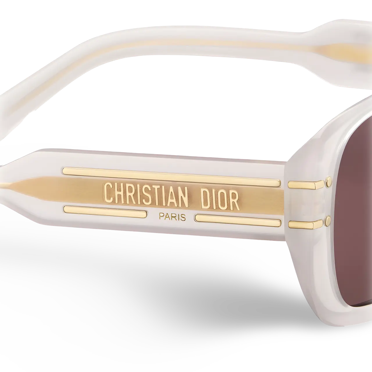 Occhiali Da Sole Rettangolari Beige Trasparente