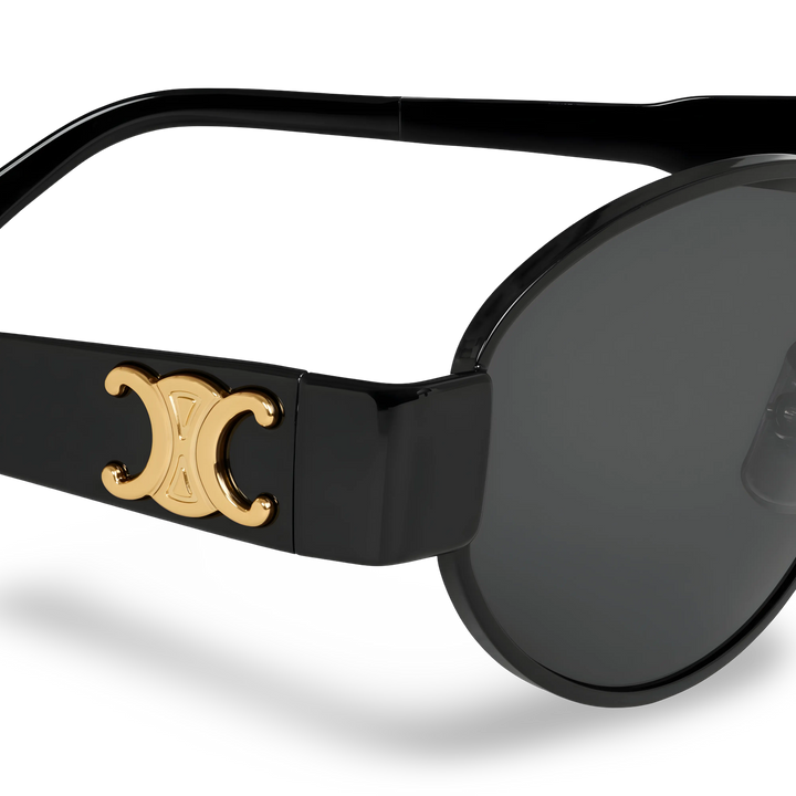 Schwarze ovale Sonnenbrille