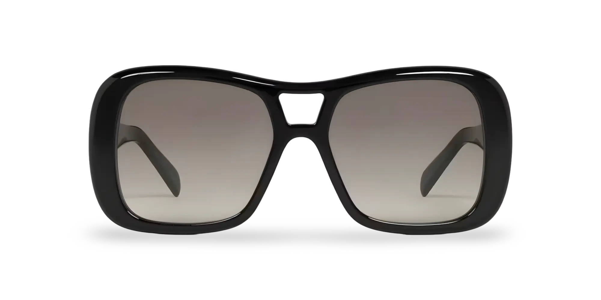 Occhiali Da Sole Rettangolare Nero con Lenti Grigio Sfumato