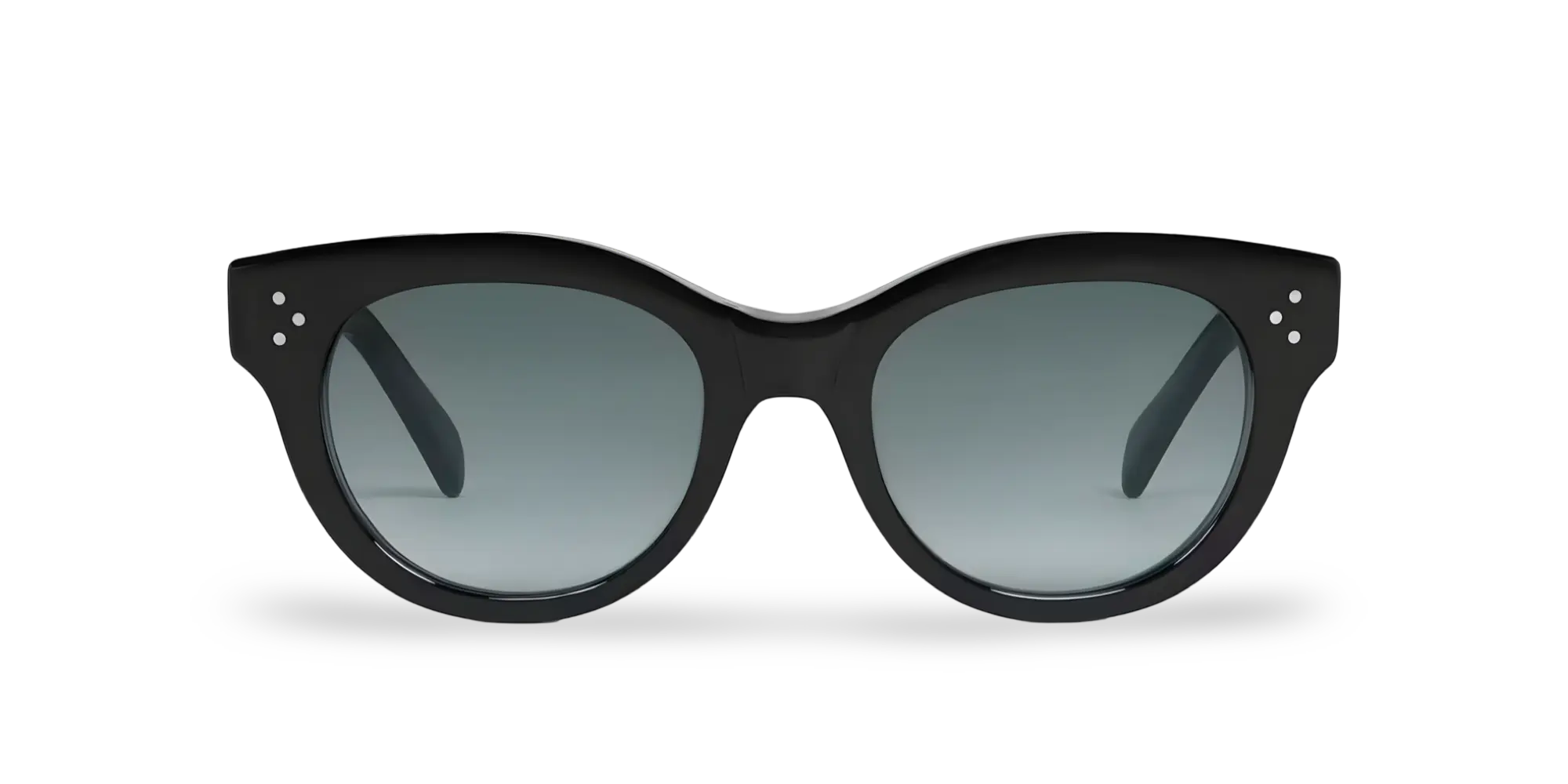 Runde Sonnenbrille Schwarz mit grauen Verlaufslinsen