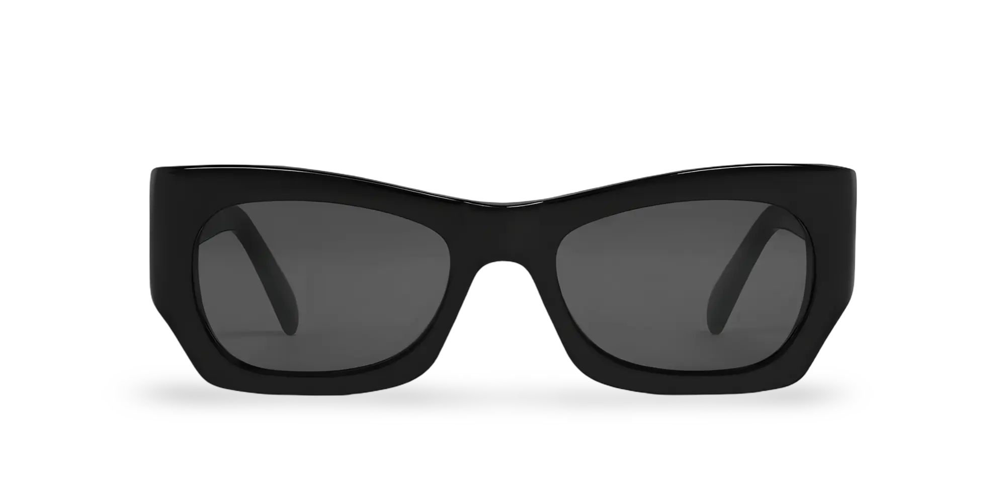 Black Geometric Sunglasses with Grey Lenses