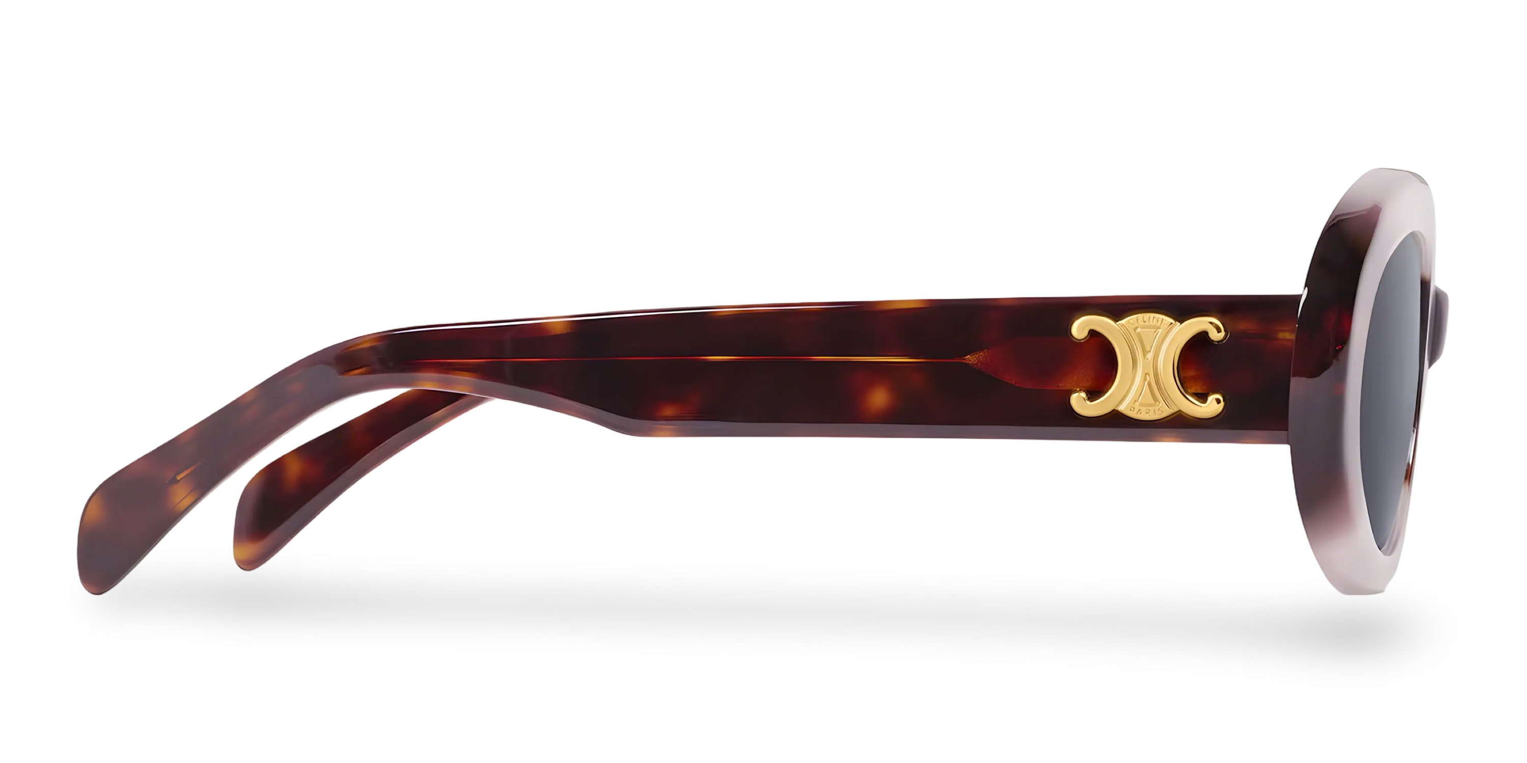 Ovale Sonnenbrille in Schildpattoptik, Braun mit Farbverlauf Rosa