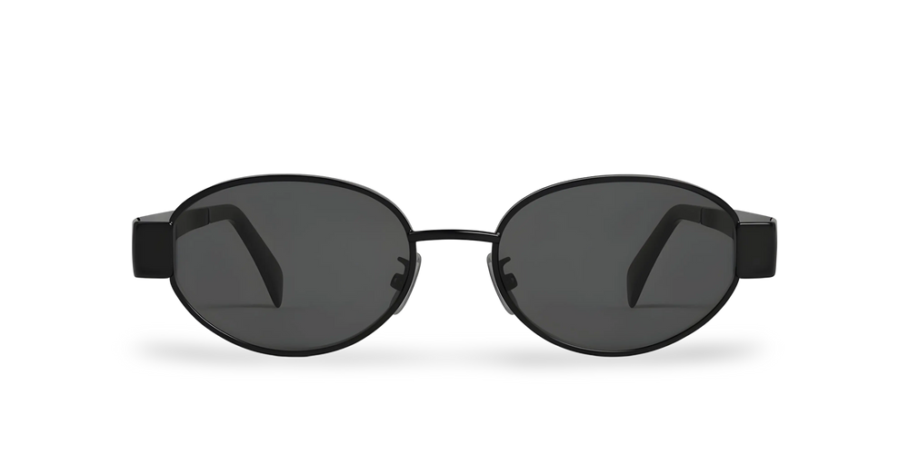 Schwarze ovale Sonnenbrille