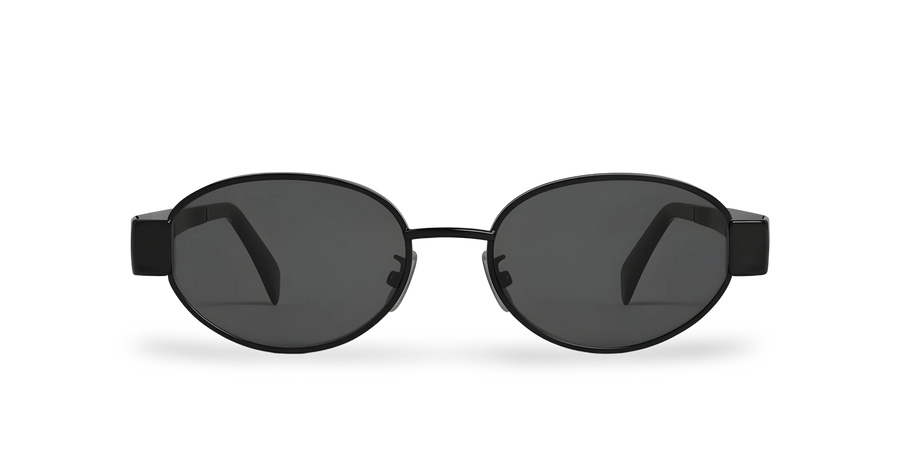 Schwarze ovale Sonnenbrille