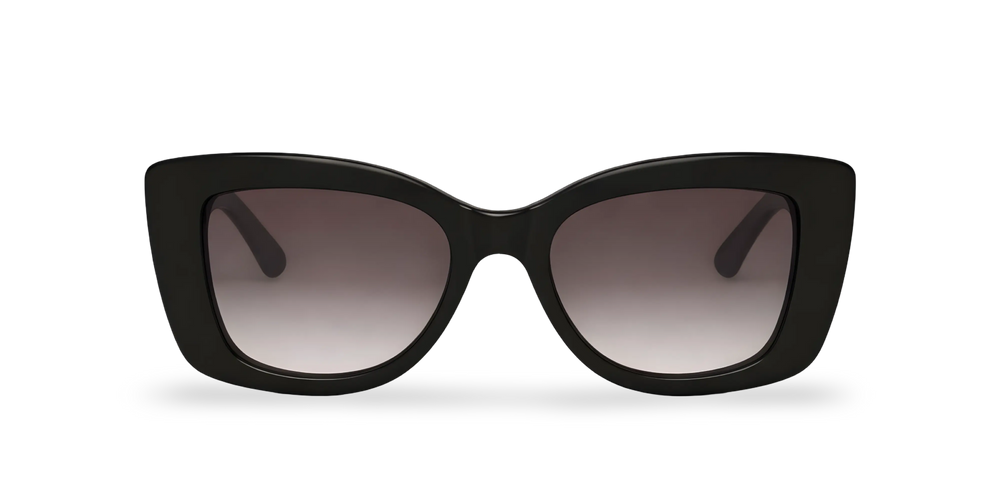 Black Butterfly Sunglasses with Gradient Grey Lenses