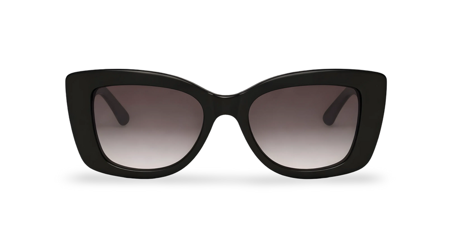 Black Butterfly Sunglasses with Gradient Grey Lenses