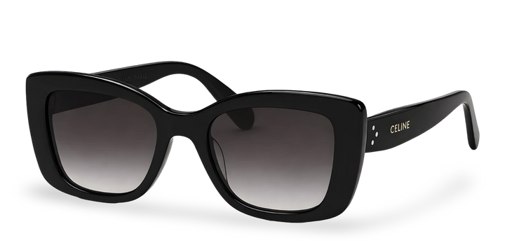 Black Butterfly Sunglasses with Gradient Grey Lenses