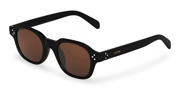 Occhiali Da Sole Geometrico Nero con Lenti Marroni