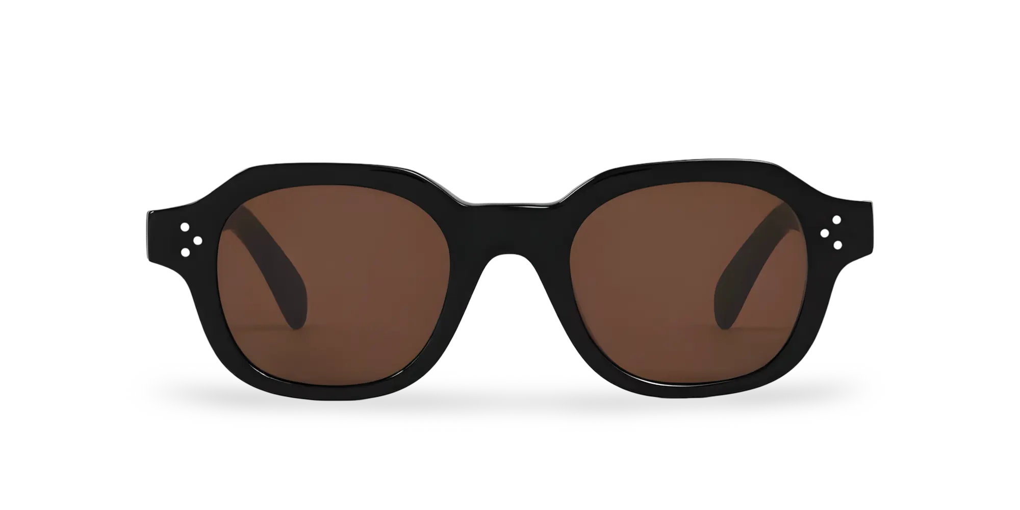 Occhiali Da Sole Geometrico Nero con Lenti Marroni