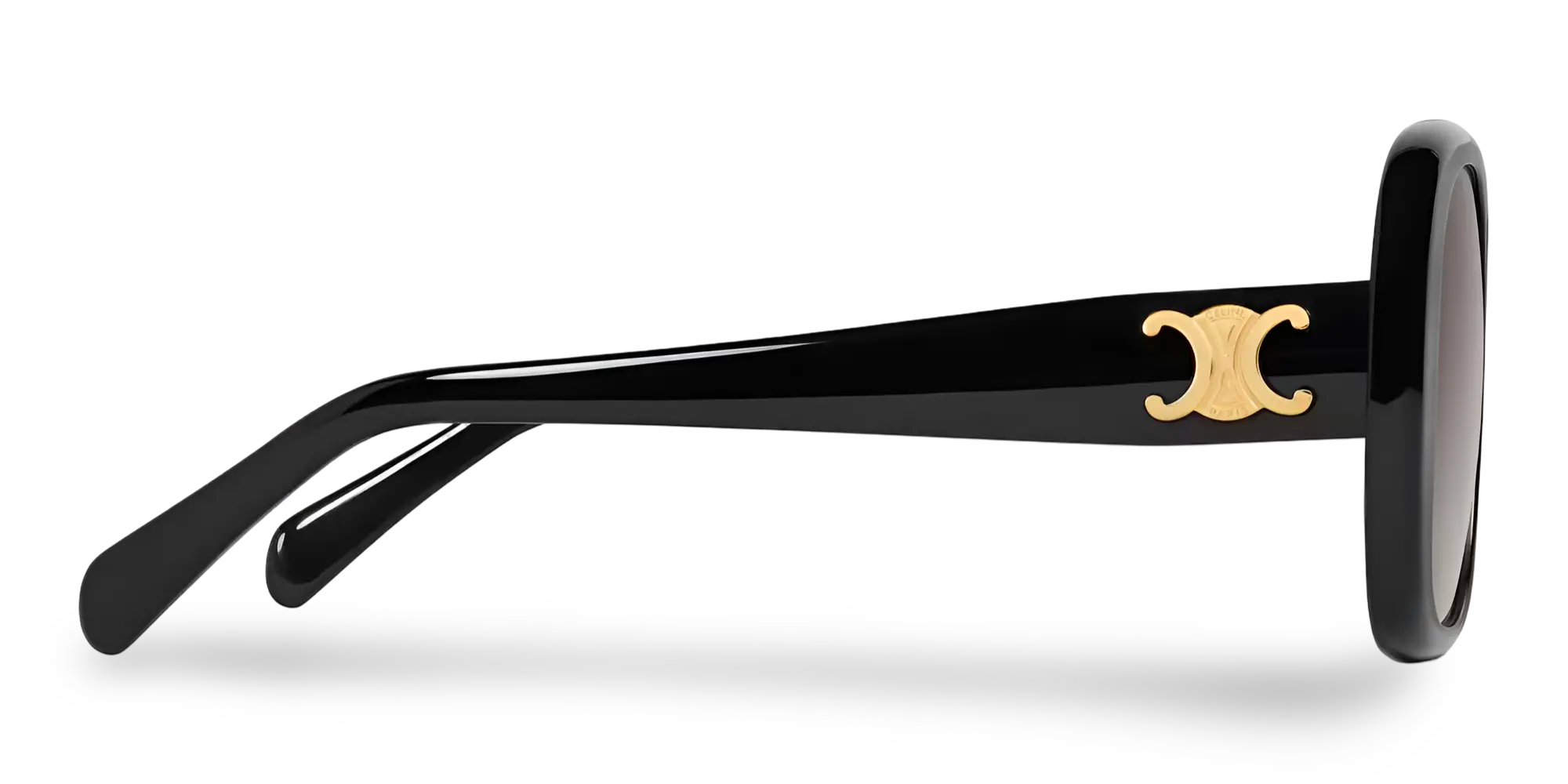 Rechteckige Sonnenbrille in Schwarz mit Gläsern in Grau-Verlauf