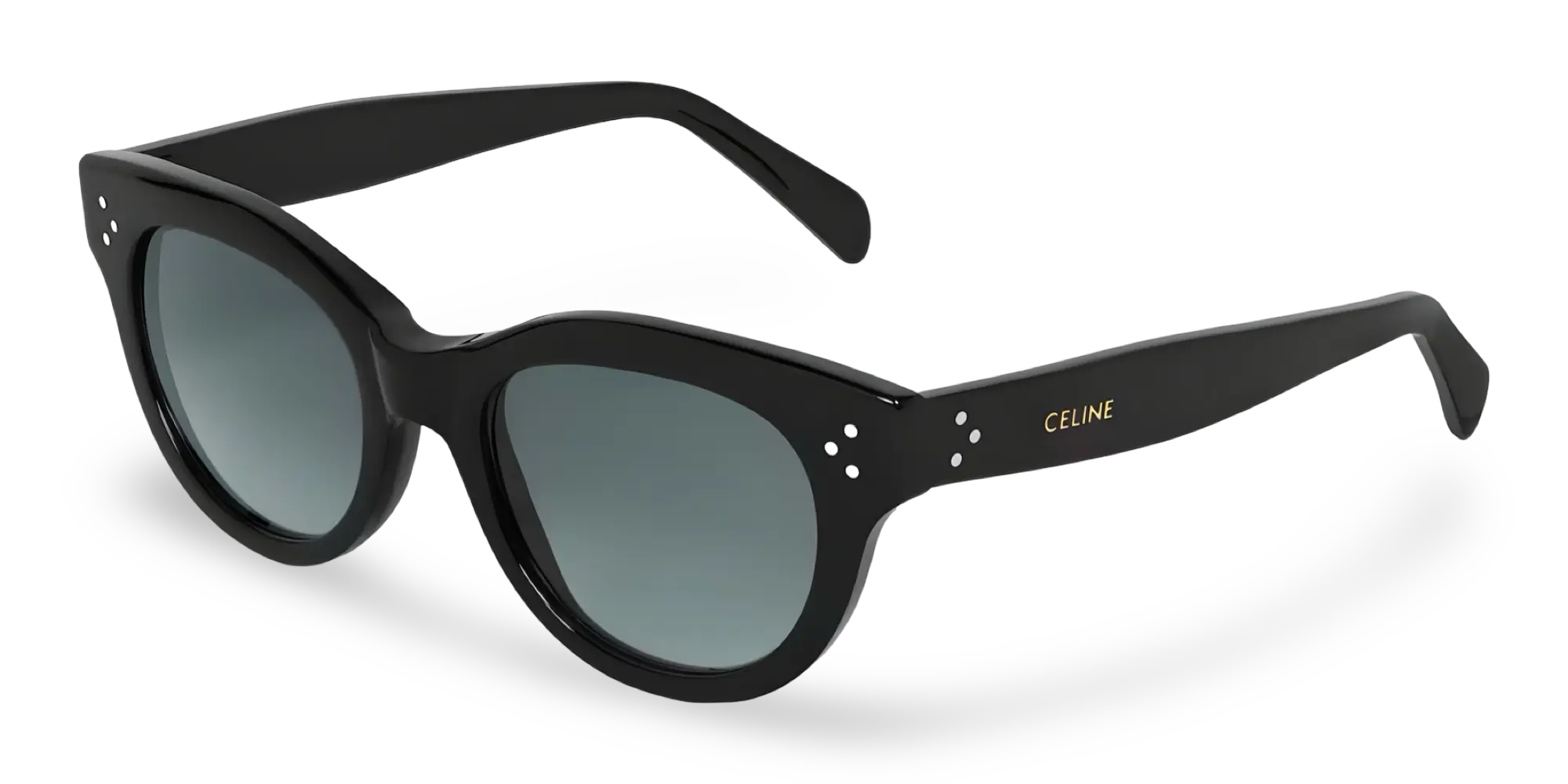 Runde Sonnenbrille Schwarz mit grauen Verlaufslinsen