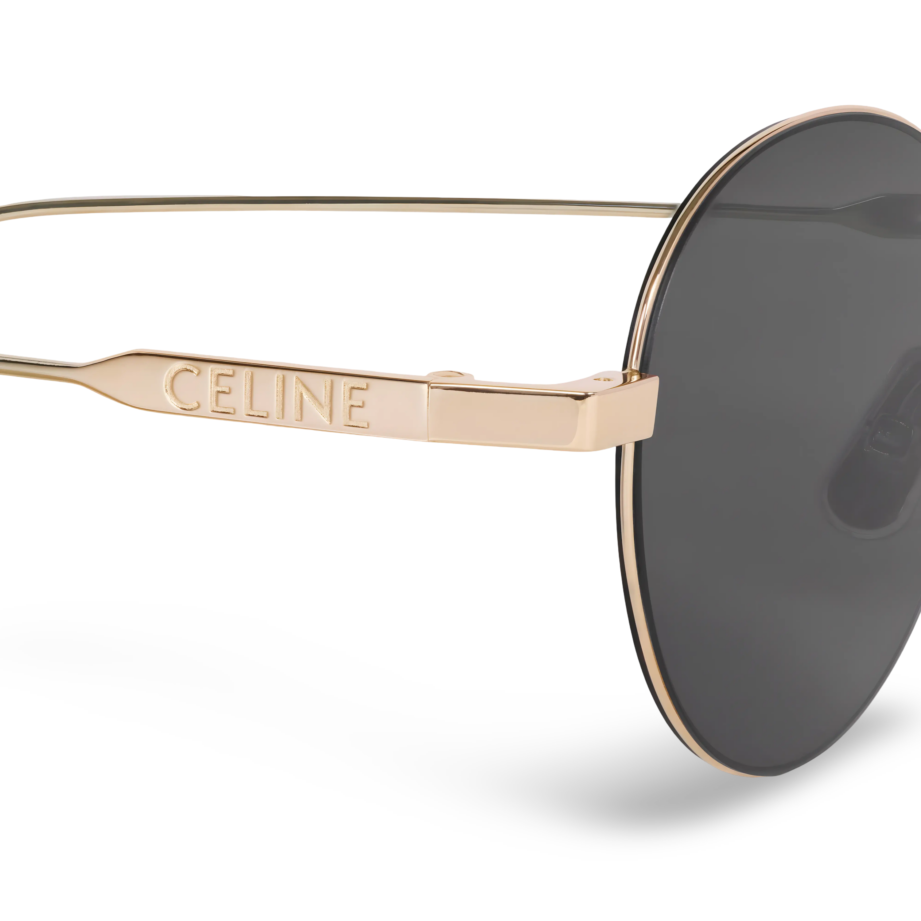 Gold Round Sunglasses with Grey Lenses