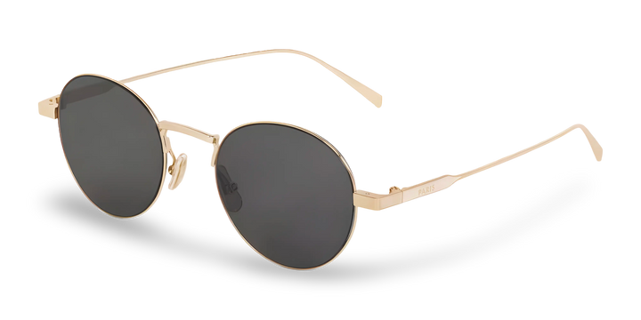 Gold Round Sunglasses with Grey Lenses