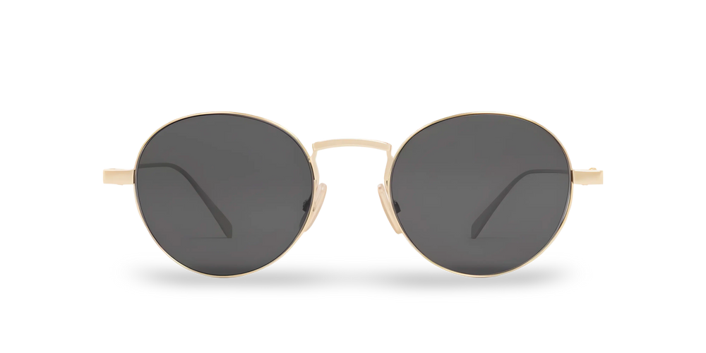 Gold Round Sunglasses with Grey Lenses
