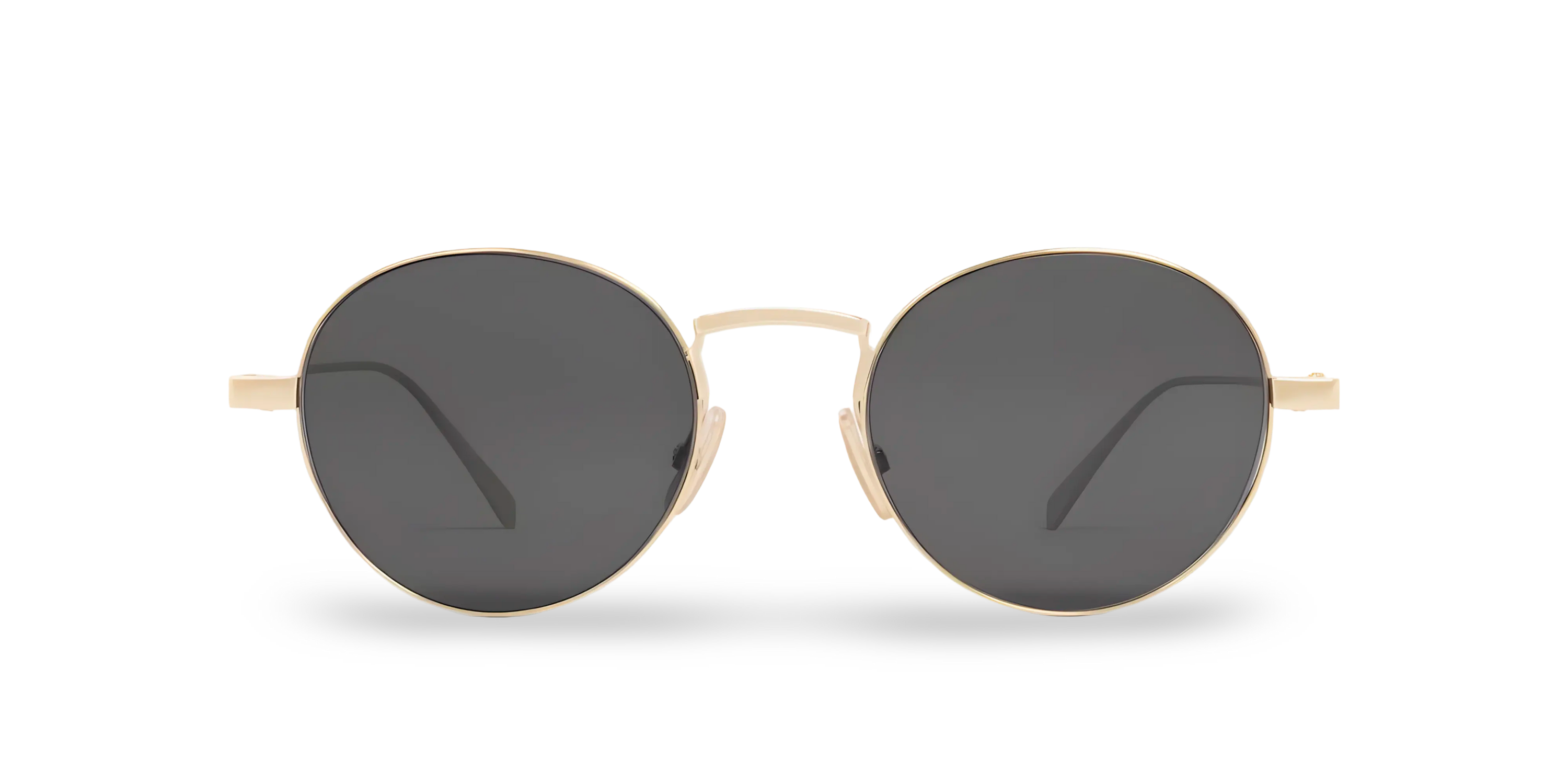 Gold Round Sunglasses with Grey Lenses