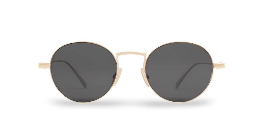 Gold Round Sunglasses with Grey Lenses