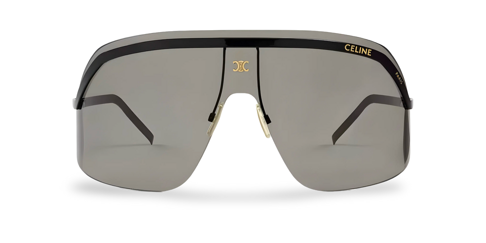 Black Mask Sunglasses with Grey Lens