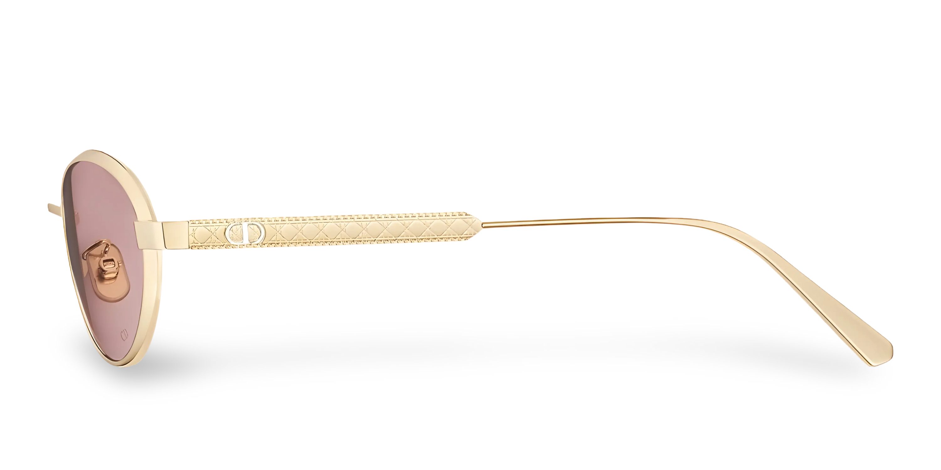 Occhiali Da Sole Ovali Oro con Lenti Sfumate Rosa