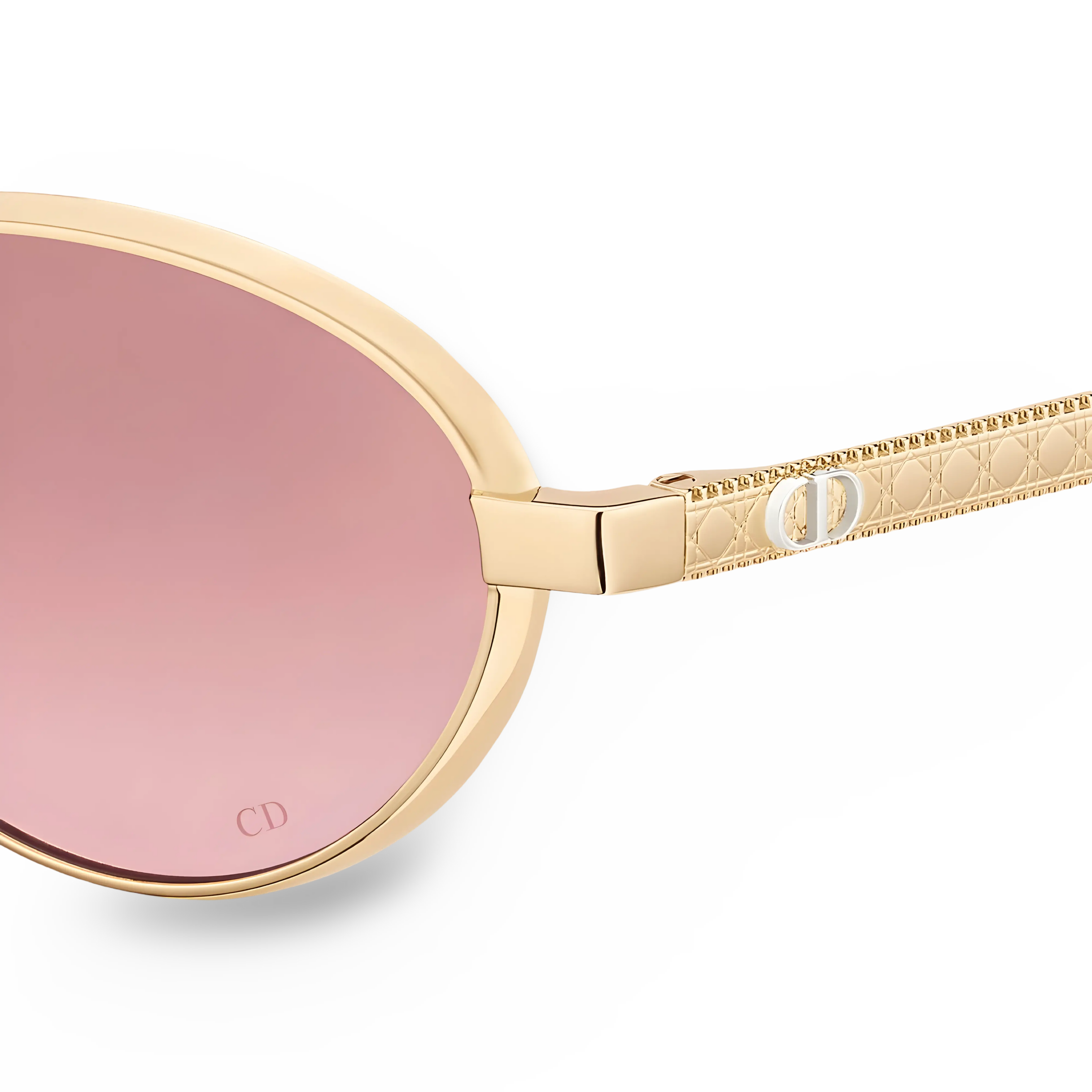 Occhiali Da Sole Ovali Oro con Lenti Sfumate Rosa