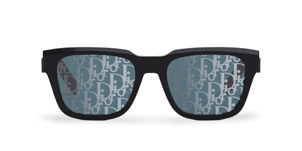 Schwarze rechteckige Sonnenbrille
